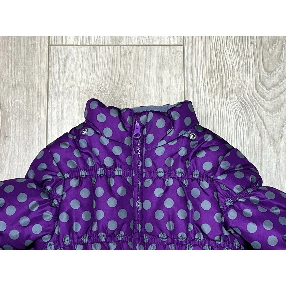 Carters Puffer Coat‎ 36 Months Purple Polka Dot Winter Warm Padded Jacket